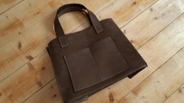 Preview: Strick mit Kick Projektbag Leder