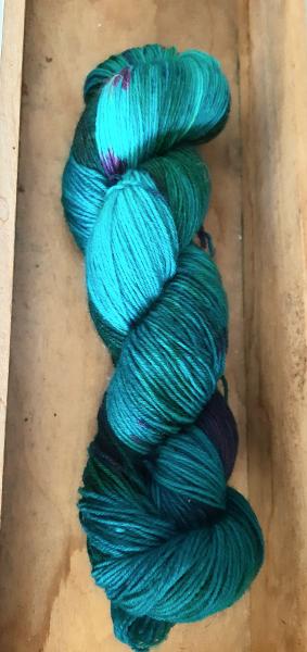 Socke Anglermoos-Fingering-Schurwolle/Polyamid