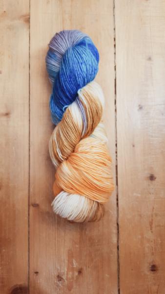 Deutsche Socke Herbst auf den Malediven - Fingering-Schurwolle/Polyamdi