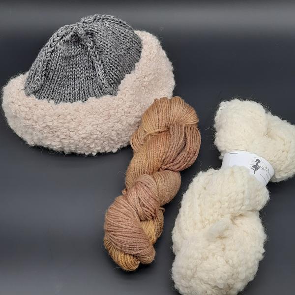 Strickset Beanie No. 6 Braunweiß