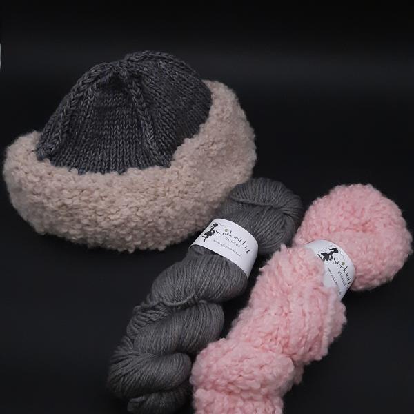 Strickset Beanie No. 6 antrazitrosa