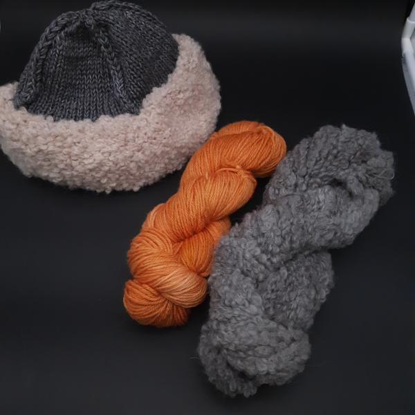 Strickset Beanie No. 6 orangegrau