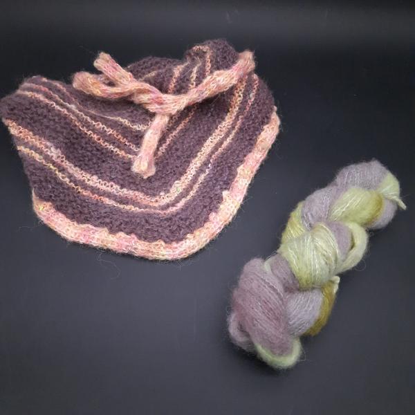 Strickset Minidreieckstuch graugrün