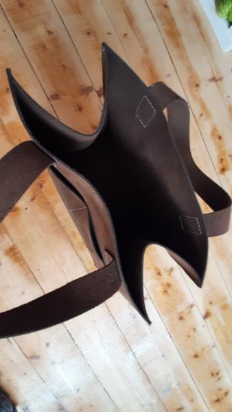 Strick mit Kick Projektbag Leder